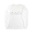 くるしま化学の赤ちゃんペンギン行列 롱 슬리브 티셔츠