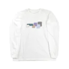 サイコロパステルのスクエアブロック Long Sleeve T-Shirt