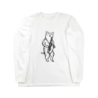 パーティープラネットのサックスネコ Long Sleeve T-Shirt