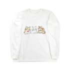 ま ゆ げ ち ゃ ん ꒊ:)の三匹の猫 ロングスリーブTシャツ