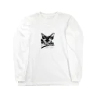 ネロヂカラのリアル黒猫(仔ねこ1) ロングスリーブTシャツ