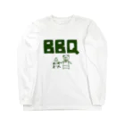 麦畑のBBQクマ ロングスリーブTシャツ