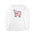 akane_art（茜音工房）のゆるチワワ（ピンク） Long Sleeve T-Shirt