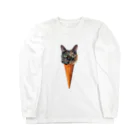 サビちゃんのサビ猫ソフトクリーム ロングスリーブTシャツ