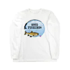 猫と釣り人のブラウントラウト_1_C Long Sleeve T-Shirt