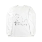 AMKWorksのさらり画（名言イラストT（猫 グレー）） Long Sleeve T-Shirt