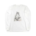 猫好きのみきのお店の猫カフェ猫さんのボールペン画1 Long Sleeve T-Shirt