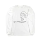 ぱんちくん☆ショップの車掌のほんわかぱんちくん(モノクロ) Long Sleeve T-Shirt