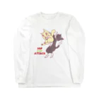 ☆弥＠怪我猫×2保護中のプロレスにゃんこ☆ヒップアタック Long Sleeve T-Shirt