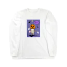 Yamadatinkuの猫　茶トラ　ハロウィーン ロングスリーブTシャツ