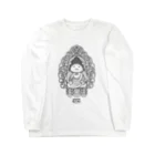 PygmyCat　suzuri店の仏にゃん（黒線） Long Sleeve T-Shirt