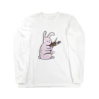 mikitoartのヴァイオリン弾きのウサギ Long Sleeve T-Shirt