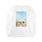 Ａｔｅｌｉｅｒ　Ｈｅｕｒｅｕｘのコスモス畑のトロとクロ Long Sleeve T-Shirt