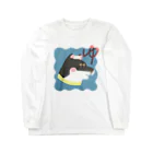 JACKY ILLUSTRATIONの銭湯 : しば湯 (黒) ロングTシャツ Long Sleeve T-Shirt