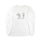 すぐる画伯の猫背のイヌとハト胸のネコ Long Sleeve T-Shirt