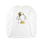 サカモトリエ/イラストレーターの皇帝ペンギンとコーギー ロングスリーブTシャツ