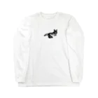 OTHERS / アザーズのナスカの地上絵の猫　黒ナスカネコ・ロゴなし ロングスリーブTシャツ