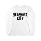 JIMOTOE Wear Local Japanの世田谷区 SETAGAYA CITY ロゴブラック Long Sleeve T-Shirt