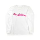Merry Christmas ShopのFont Logo-Meredith Pink Long Sleeve T-Shirt