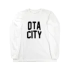 JIMOTO Wear Local Japanの太田市 OTA CITY ロゴブラック ロングスリーブTシャツ