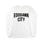 JIMOTO Wear Local Japanの江戸川区 EDOGAWA CITY ロゴブラック Long Sleeve T-Shirt
