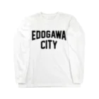 JIMOTOE Wear Local Japanの江戸川区 EDOGAWA CITY ロゴブラック ロングスリーブTシャツ