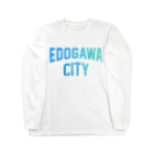 JIMOTOE Wear Local Japanの江戸川区 EDOGAWA CITY ロゴブルー Long Sleeve T-Shirt