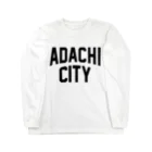 JIMOTO Wear Local Japanの足立区 ADACHI CITY ロゴブラック　 ロングスリーブTシャツ