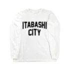 JIMOTO Wear Local Japanの板橋区 ITABASHI CITY ロゴブラック ロングスリーブTシャツ