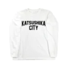 JIMOTO Wear Local Japanの葛飾区 KATSUSHIKA CITY ロゴブラック ロングスリーブTシャツ