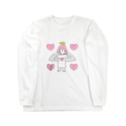 豚人イラストのパンダ武島のハートフルエンジェルピッグガール Long Sleeve T-Shirt