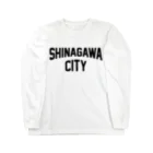 JIMOTO Wear Local Japanの品川区 SHINAGAWA CITY ロゴブラック ロングスリーブTシャツ