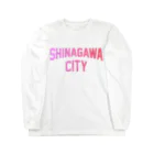 JIMOTOE Wear Local Japanの品川区 SHINAGAWA CITY ロゴピンク ロングスリーブTシャツ