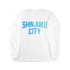 JIMOTO Wear Local Japanの新宿区 SHINJUKU CITY ロゴブルー ロングスリーブTシャツ