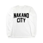 JIMOTO Wear Local Japanの中野区 NAKANO CITY ロゴブラック ロングスリーブTシャツ