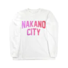 JIMOTOE Wear Local Japanの中野区 NAKANO CITY ロゴピンク ロングスリーブTシャツ