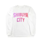 JIMOTO Wear Local Japanの渋谷区 SHIBUYA WARD ロゴピンク ロングスリーブTシャツ
