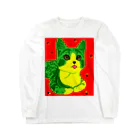 tourbillonの緑と黄色の赤い猫 Long Sleeve T-Shirt