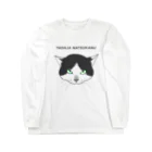 TADAJA NATSUKANUの懐かない猫(らく太郎) ロングスリーブTシャツ