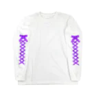 ミコハマの気ままSHOPの編み上げリボン袖（紫） ロングスリーブTシャツ