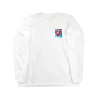 WAMI ARTの水色と赤 Long Sleeve T-Shirt