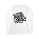 Naughty Boys official storeのNaughty Boys モノクロキャラ Long Sleeve T-Shirt