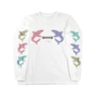 さかたようこ / サメ画家のサメさんたちの #ソーシャルディスタンス | ほわほわcolor Long Sleeve T-Shirt