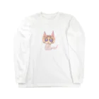 みのたのピンクの猫さん ロングスリーブTシャツ