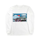やすこーん（YASCORN）鉄道の鉄道：「踊り子」18５系と富士山、桜　イラスト Long Sleeve T-Shirt