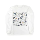 LOTORIのサギ大集合総柄 Long Sleeve T-Shirt