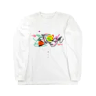 クジラデザインの踊る鳥 Long Sleeve T-Shirt