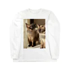 Siamese cat シャムの日向ぼっこ ロングスリーブTシャツ