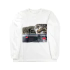 ねこ　猫　ネコのレコードプレイヤーと猫 Long Sleeve T-Shirt