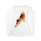 柴犬しばわんこhana873の伸びしてる柴犬(のびしてるしばいぬ) ロングスリーブTシャツ